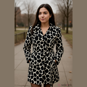 4/$97 Deal! Papillion Zebra Black & White Printed Pea Coat